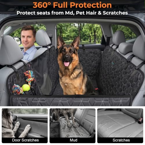 56" Dog Seat Cover for Back Seat (Medium-54" / Hammock-Black)
