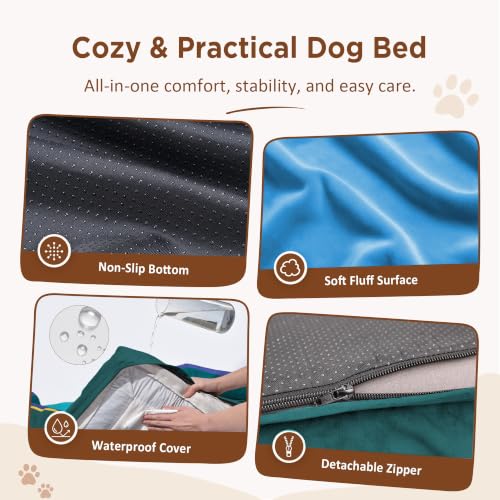 Orthopedic Dog Bed for Extra Large Dogs with Bolster (45.0"L x 35.0"W x 8.5"Th / Seattle)