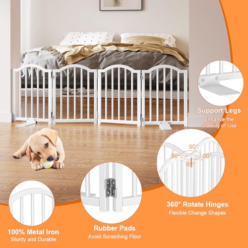 2 Pack Short Dog Gate Indoor (White / 4 Panel-16''H, Up to 48''W (2Pack))