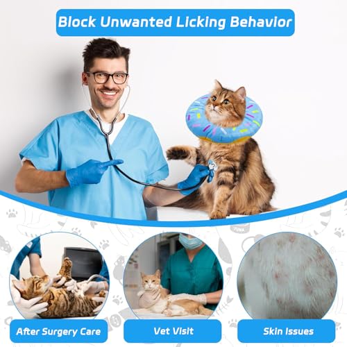 Cat Cone Collar Soft (Donut Blue / Medium)