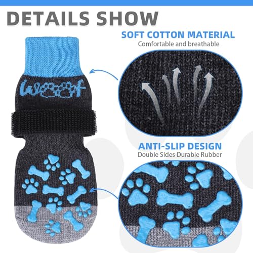 Dog Socks Shoes for Hot Pavement to Prevent Licking Paws (blue / X-Large (4 Pack))