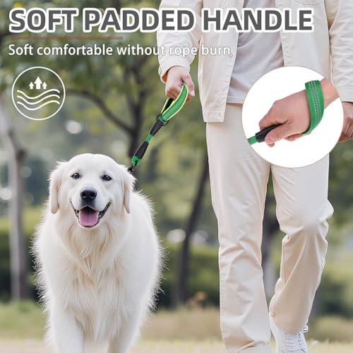 Reflective Short Dog Leashes 3 Pack for Walking and Training (Green / 1FT+1.5FT+2.5FT)
