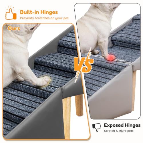 22.8" H Dog Stairs for High Bed (Grey / 22.8" H)