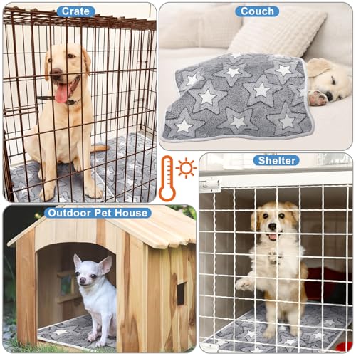 2 Pcs Large Self Warming Cat Pad Self Heating Cat Mat Bed Dog Crate Pet Blankets Thermal Heated Bed Mat for Outdoor Indoor Newborn Kittens Puppies Dog (24 x 18)