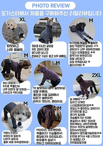 D Doggy Star Italian Greyhound Clothes Stripe Fleece Stretchable Denim Onesie Whippet for Dog Turtleneck Outfits Coat (M / Denim Burgundy)