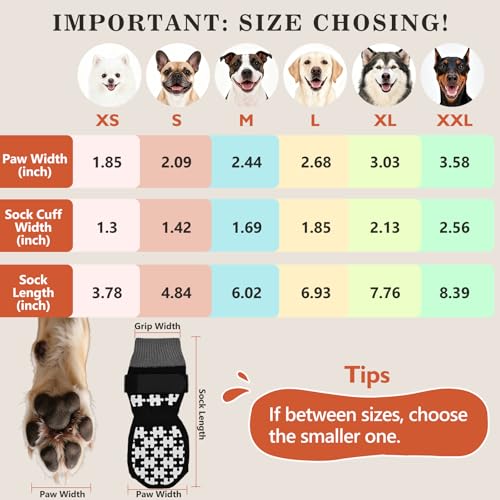 Dog Grippy Socks for Senior Dog (L(Pack of 4))