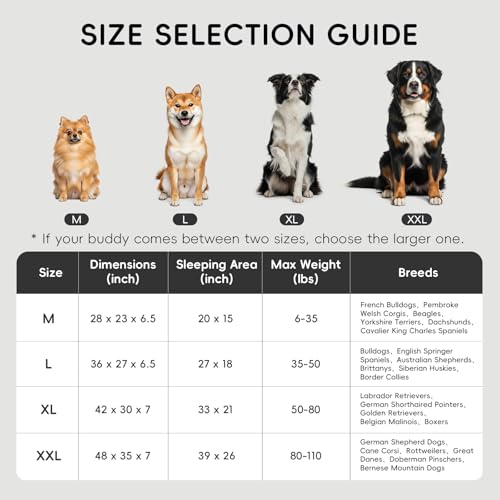 Dog Bed Extra Large Size Dog (48.0"Lx35.0"Wx7.0"H / 00-Dark Grey)