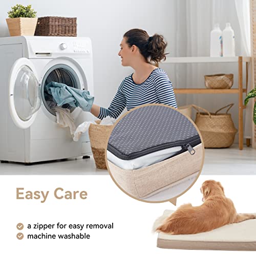Extra Large Dog Bed (Beige / X-Large-41"x 29" x 3.5")
