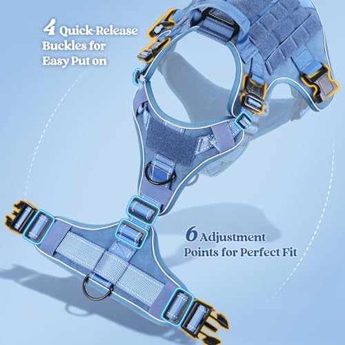 Tactical Dog Harness for Small (Blue Reflex / Small)