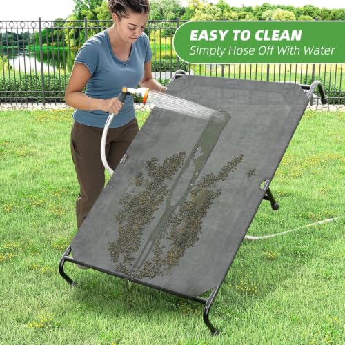 Raised Dog Bed for Extra Large Dogs (60.25"L x 37.25"W x 8"Th / Black)