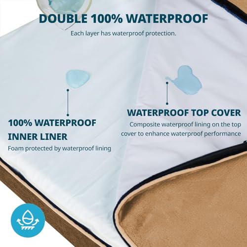 Memory Foam XL Dog Bed (41.0"L x 27.0"W x 4.0"Th / Light Brown)