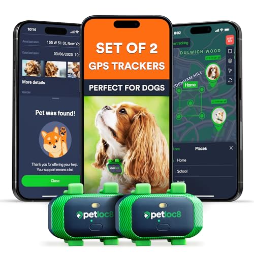 Set of 2 Dog GPS Trackers (Set of 2 Dog Trackers - Subscription Required)