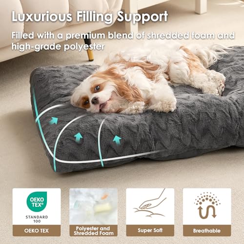 XXL Dog Bed 47x29 Inch (Charcoal / 47" x 29"x 4")
