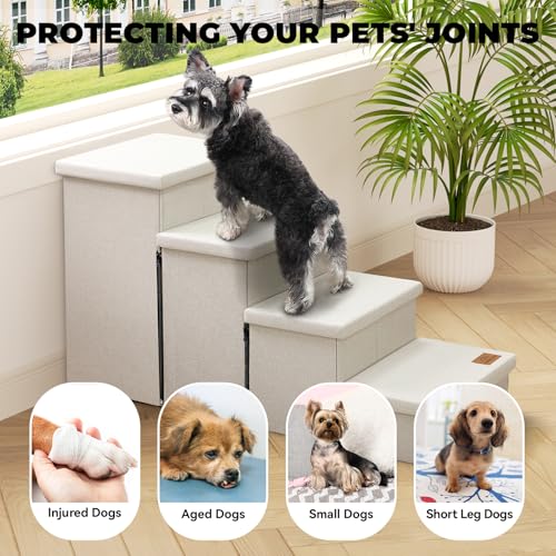 Dog Stairs with Storage (Beige No Condo / 4)