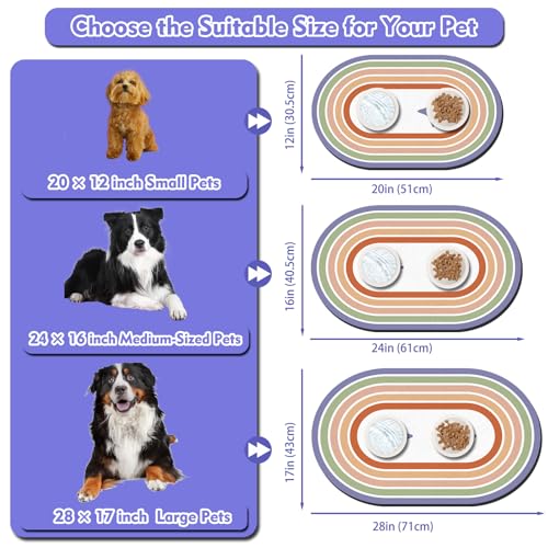 Cat Food Mat Small (20''x12'' / Purple Star)