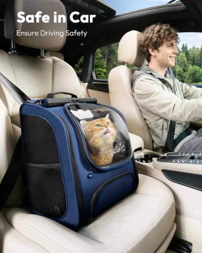 Cat Backpack Carrier (Blue / 12.6"L x 10.2"W x 16.5"H)