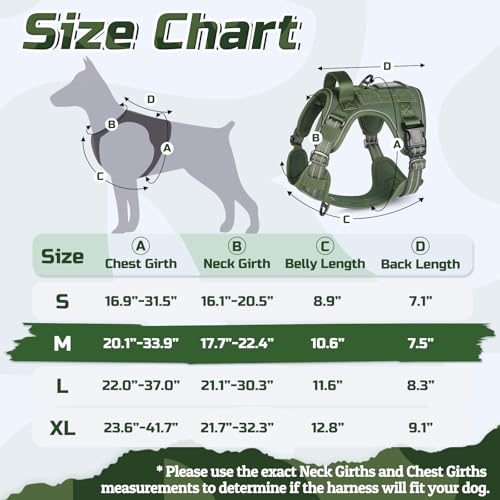 Tactical Dog Harness for Medium (Green / Medium)