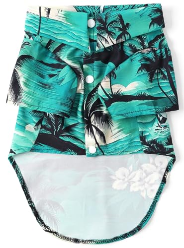Dog Shirts Hawaii Dog Clothes for Small Medium Large Dogs Owner and Pet Shirts are Sold Separately (M-(5.1-13lb)-Chest~17" for Pets / Green Only for Pets)
