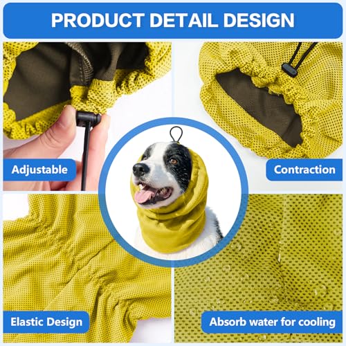 Breathable Dog Cooling Head & Neck Wrap (Yellow / Small)