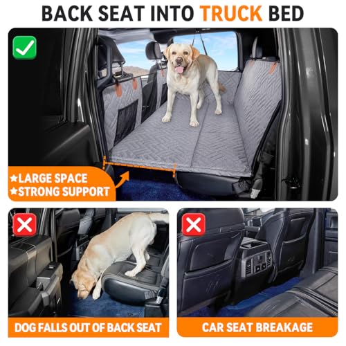 Hard Bottom Dog Car Seat Cover for Full (Grey / For Full Size Truck)