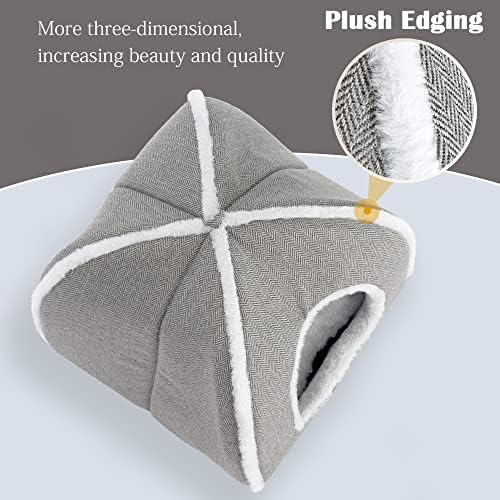 Cat Beds for Indoor (Grey / 17.5"D x 17.5"W x 17.5"H)