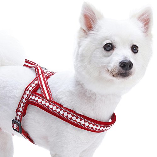 4 Colors Soft & Comfy 3M Reflective Jacquard Padded Dog Harness (Small(16.5" - 21") Chest Girth / Marsala Red)