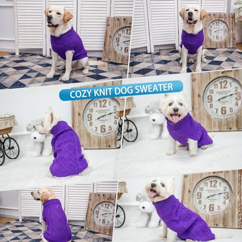 Turtleneck Dog Sweater (Large / Purple)