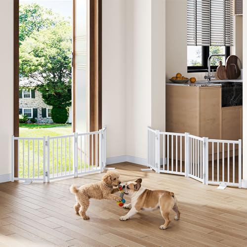 2 Pack Short Dog Gate Indoor (White / 4 Panel-16''H (2Pack))