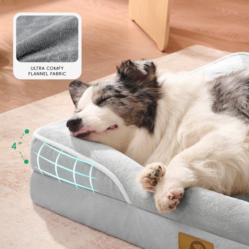 Dog Bed Extra Large Size Dog (48.0"Lx35.0"Wx7.0"H / 01-Light Grey)