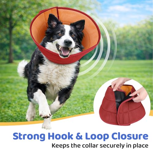 Soft Dog Cone Collar to Stop Licking After Surgery (Orange / M)
