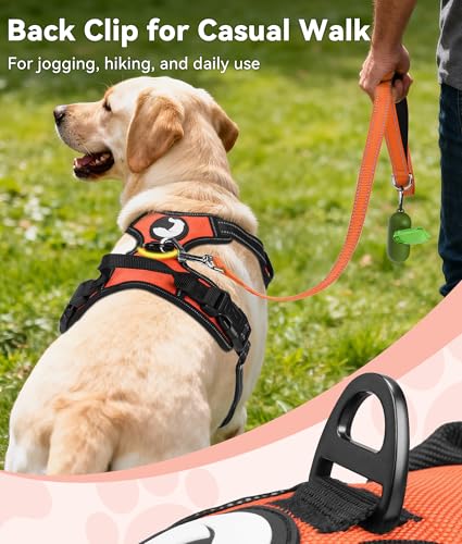 No Pull Dog Harness for Large Dogs (Large / Orange)