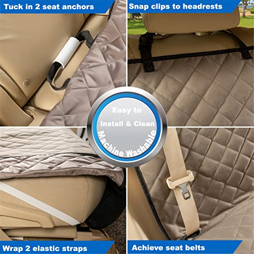 Bench Car Seat Cover Protector (52" L × 62" W / KHAKI)