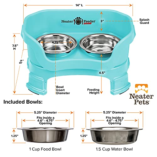 Neater Feeder Deluxe Mess (Cat + Standard Bowl / Aquamarine)