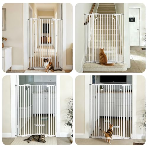 53in Extra Tall Cat Gate for Doorway (White / 53" Tall, 29.5-40.6" Wide)