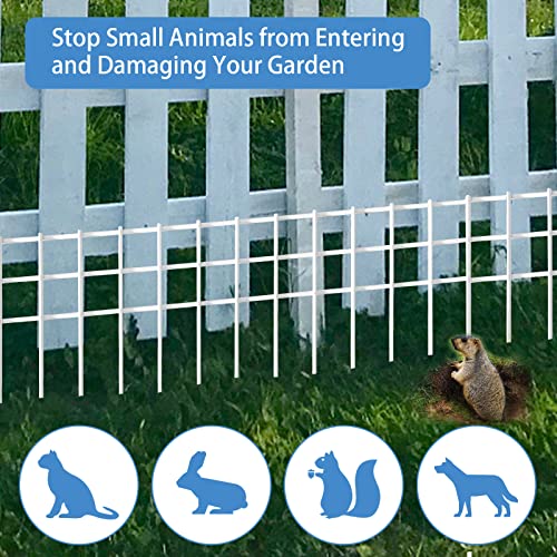 32x10 inch No Dig Animal Barrier Fence (32x10-10P- white)