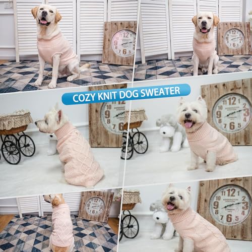Turtleneck Dog Sweater (X-Small / Rosy)