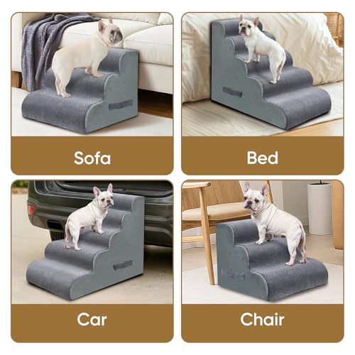 2 Step Pet Stairs for High Beds & Sofas (Grey / 2-step 11.8"H)
