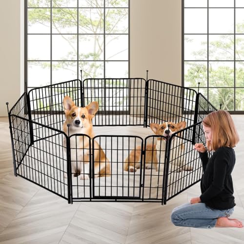 Tall Garden Fence with Gate 48 in (48''(H)-12panels-26.6ft(L))