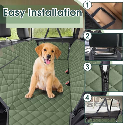 Waterproof Dog Car Seat Cover for Back Seat (Green / Small,Standard)