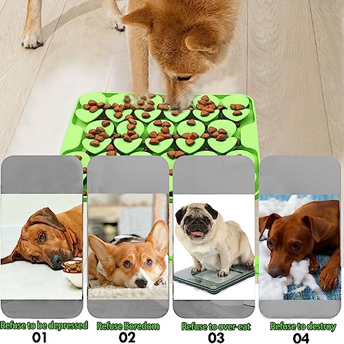 Small Silicone Snuffle Mat for Small Dog Puppy Cat Slow Down Eating (Green-S (8.1x7.5in))