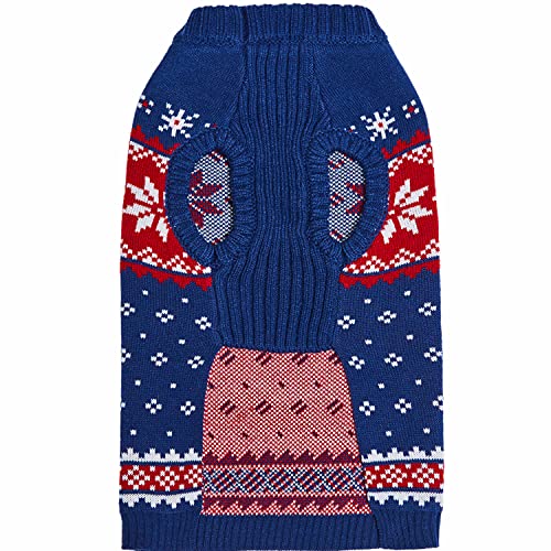 Christmas Snowflake Dog Sweater in Navy Blue (20 inch (Pack of 1) / Snowflake - Navy Blue)