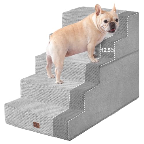 Dog Stairs for Bed 22.5"H (Light Grey / Extra Wide 17.7" x 35" x 22.5")
