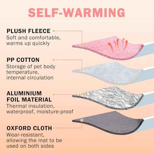 Self Warming Cat Bed (Pink / M: 20"x24")