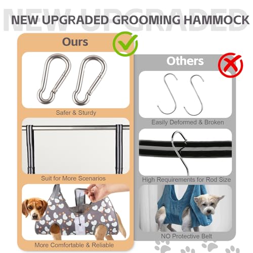 Dog Grooming Hammock for Medium (L for Large Dogs 65LB)