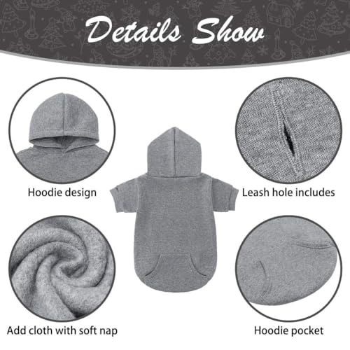 Dog Hoodie for Large Medium Small Dogs (Grey / Small/Medium)