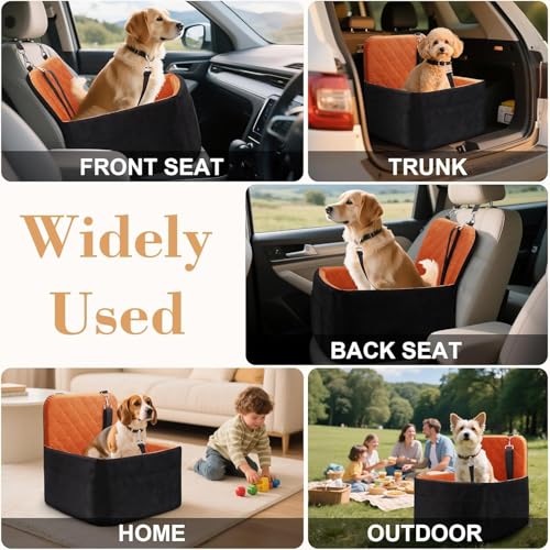 Dog Car Seat for Small (black-brown)