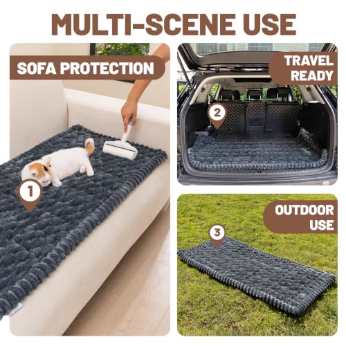Dog Car Seat Waterproof Bed Cover Back Seat Grey 23.6”x51” (Grey / 23.6”x51”)