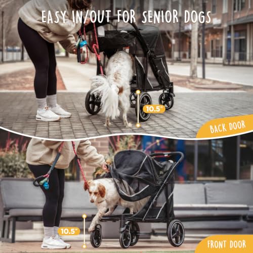 All Terrain Pet Stroller for Large & Medium Dogs (Black)