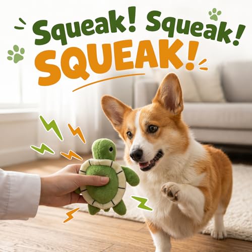 Squeaky Hide and Seek Dog Toys for Small and Medium (4 Turtles Refill)