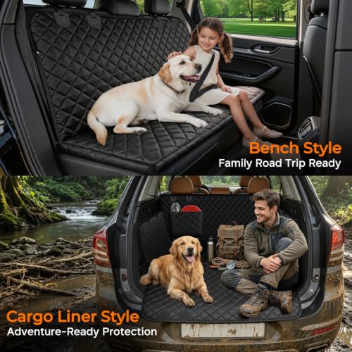 XL Dog Seat Cover for Full (All Black / XL - 60" Length)